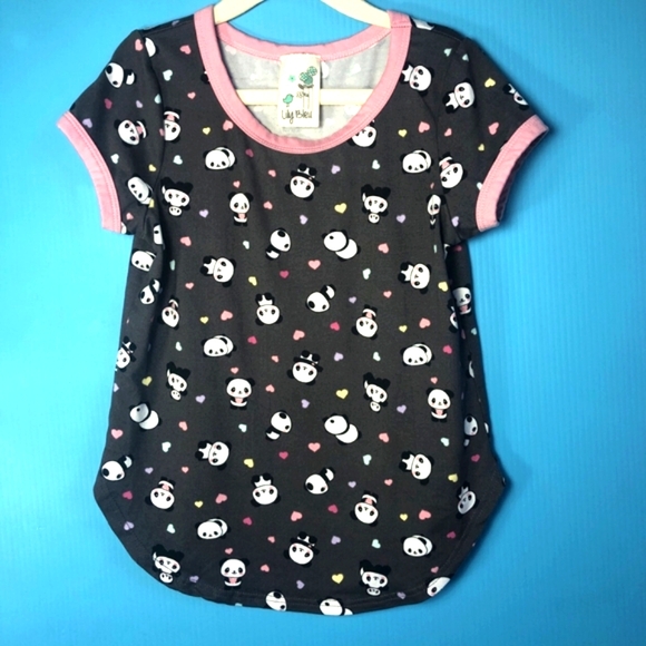 2pc set of Pink and brown Panda print top Very soft & Denim Jean Bermuda Shorts - Picture 5 of 10